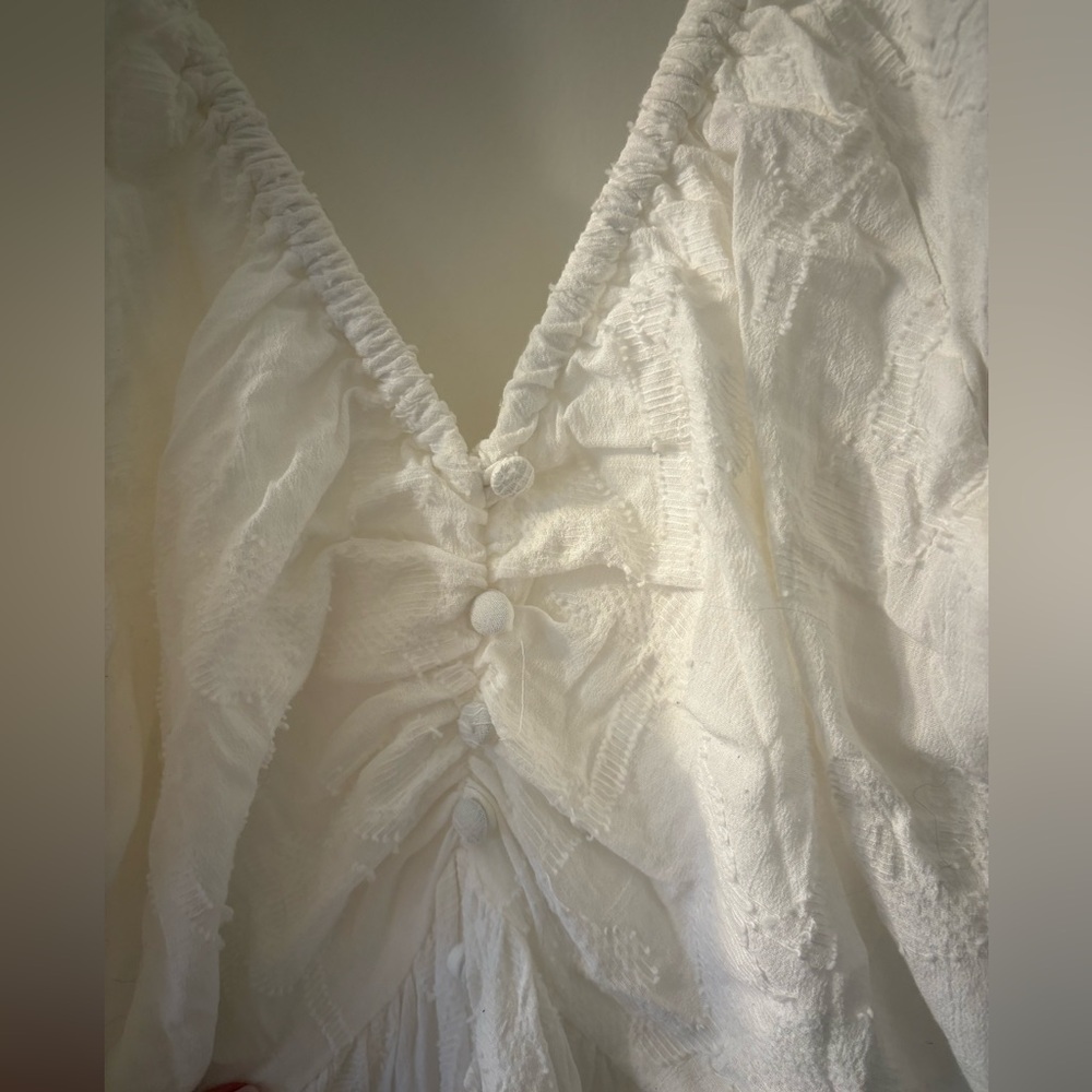 Anthropologie White Tiered Maxi Dress with Open Back - Picture 14 of 15